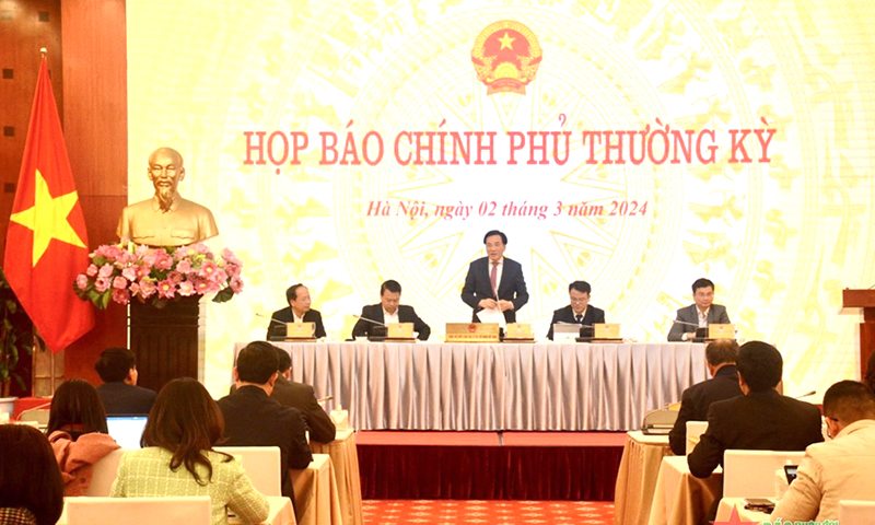  Toàn cảnh họp báo Chính phủ thường kỳ tháng 2/2024.