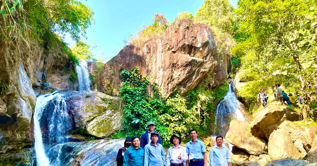 Escuche el sonido de las montañas y los bosques en la cascada.