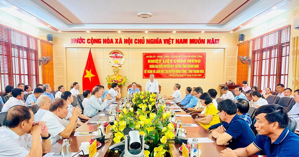 Lãnh đạo huyện Duy Xuyên thăm, làm việc tại huyện Nông Cống (Thanh Hóa)