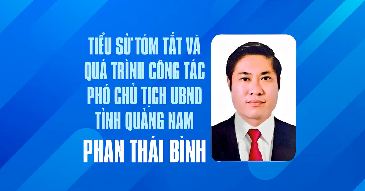 Tiểu sử tóm tắt và quá trình công tác Phó Chủ tịch UBND tỉnh Phan Thái Bình