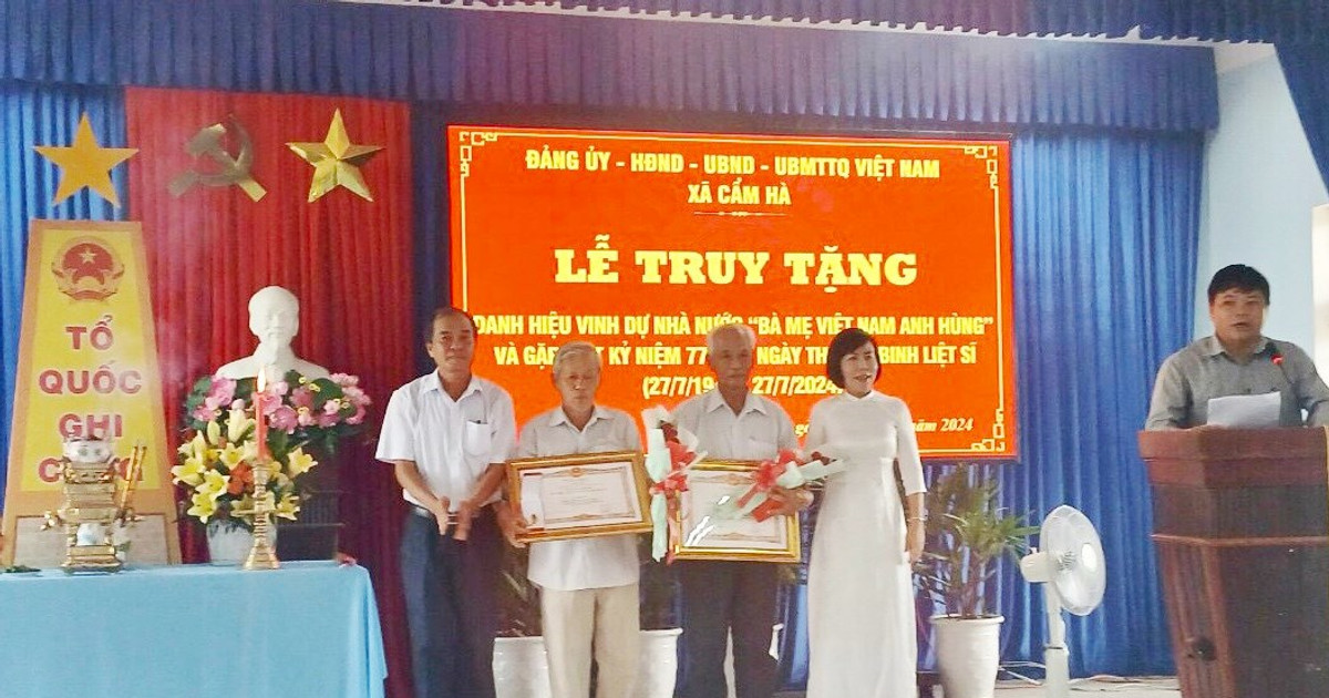 Truy tặng danh hiệu “Bà mẹ Việt Nam anh hùng” cho 2 mẹ tại xã Cẩm Hà