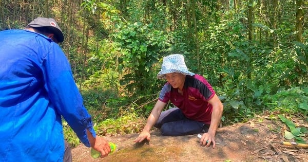 Ngồi lên tảng đá ở Quảng Nam, dân bất ngờ thấy khắc chữ lạ, như chữ Chăm, kể cho ngành chức năng