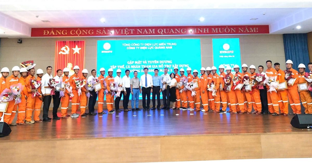 Quang Nam Electricity commends the shock team for completing the construction of the 500kV line circuit 3