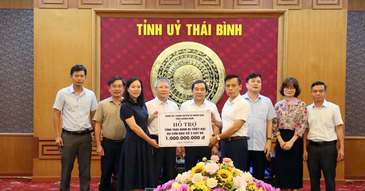 Lãnh đạo tỉnh Quảng Nam thăm, trao hỗ trợ khắc phục hậu quả bão số 3 tại Thái Bình và Hải Phòng