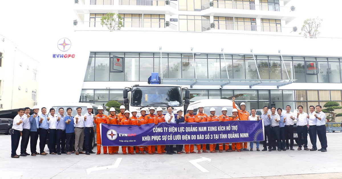 PC Quang Nam envió 44 ingenieros y trabajadores para apoyar la resolución de problemas en la red eléctrica en la provincia de Quang Ninh.