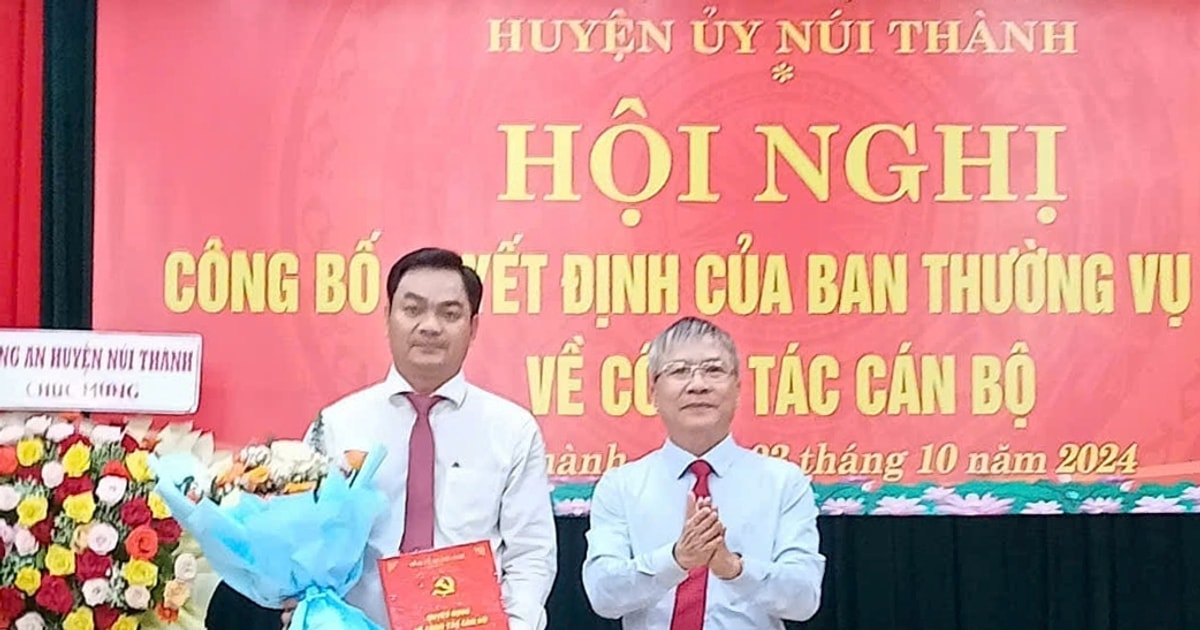 Chuẩn y ông Bùi Văn Hoàng giữ chức Phó Bí thư Huyện ủy Núi Thành