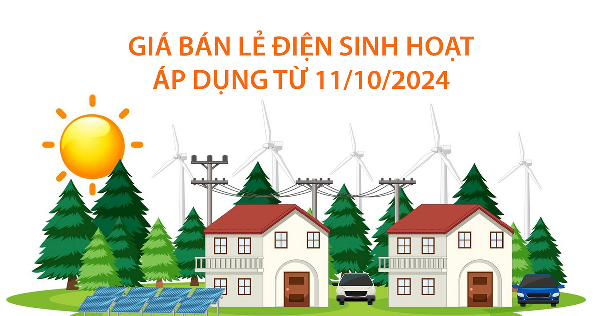 Tarif de détail de l'électricité domestique appliqué à partir du 11 octobre 2024