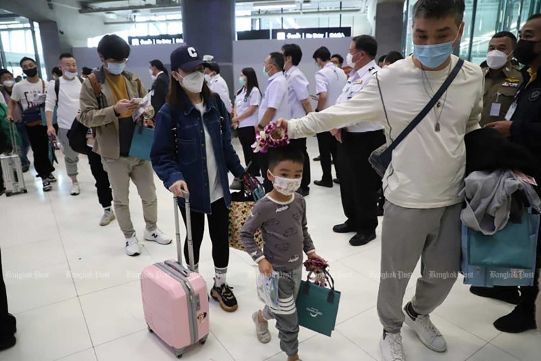 Du khách Trung Quốc tại sân bay Suvarnabhumi, Thái Lan. (Ảnh: Bưu điện Bangkok)