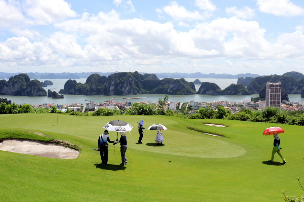 Sân golf FLC Hạ Long thu hút đông đảo golf thủ đến chơi, trải nghiệm.