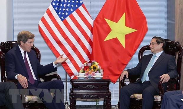 Thu tuong tiep Dac phai vien Tong thong Hoa Ky ve Khi hau John Kerry hinh anh 1