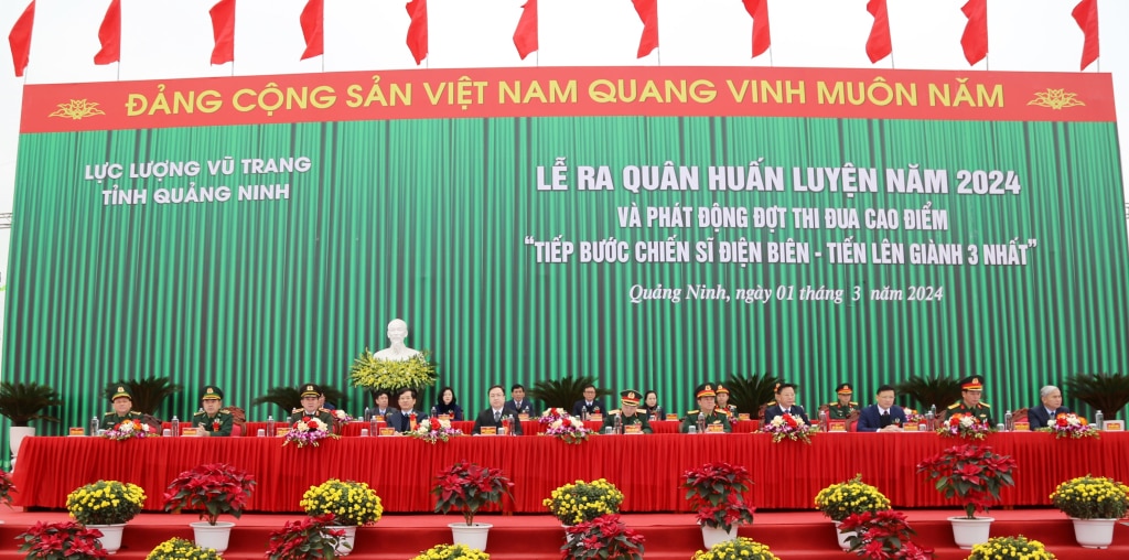 Các đại biểu tham dự Lễ ra quân huấn luyện năm 2024.