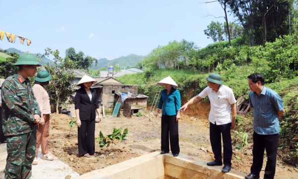 El vicepresidente permanente del Consejo Popular Provincial inspecciona el trabajo de prevención y lucha contra la tormenta No. 3 en el distrito de Binh Lieu.