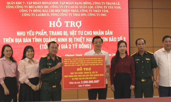 Military Region 7 provides support to help Quang Ninh people overcome the consequences of storm No. 3