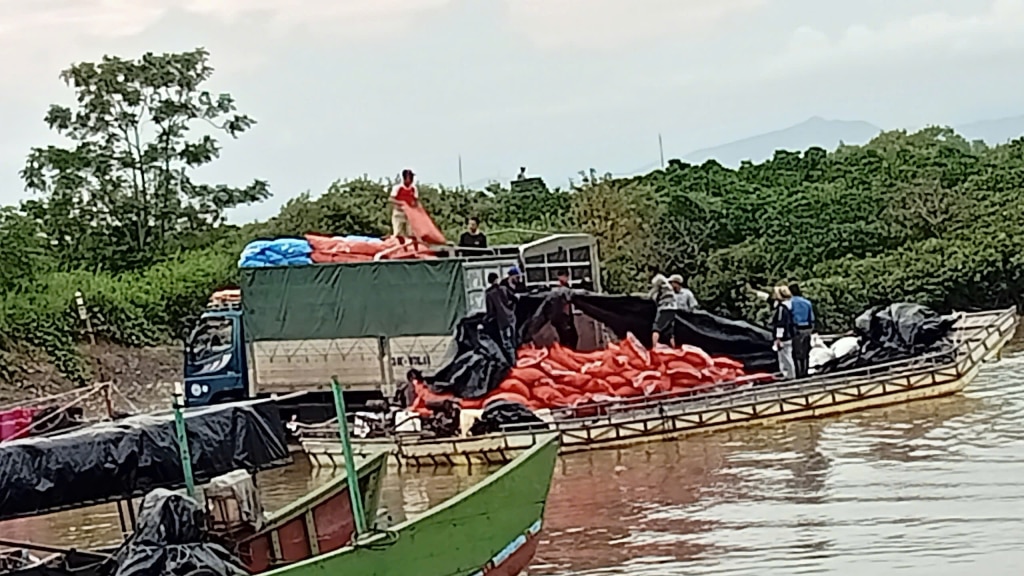 Vận chuyển hàng hóa tại các bến dân sinh trên địa bàn phường Trà Cổ, TP Móng Cái