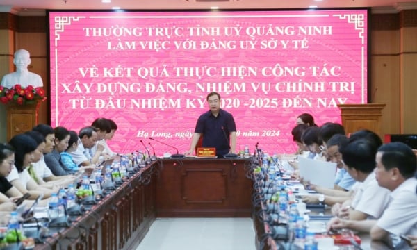 Thường trực Tỉnh ủy làm việc với Đảng ủy Sở Y tế