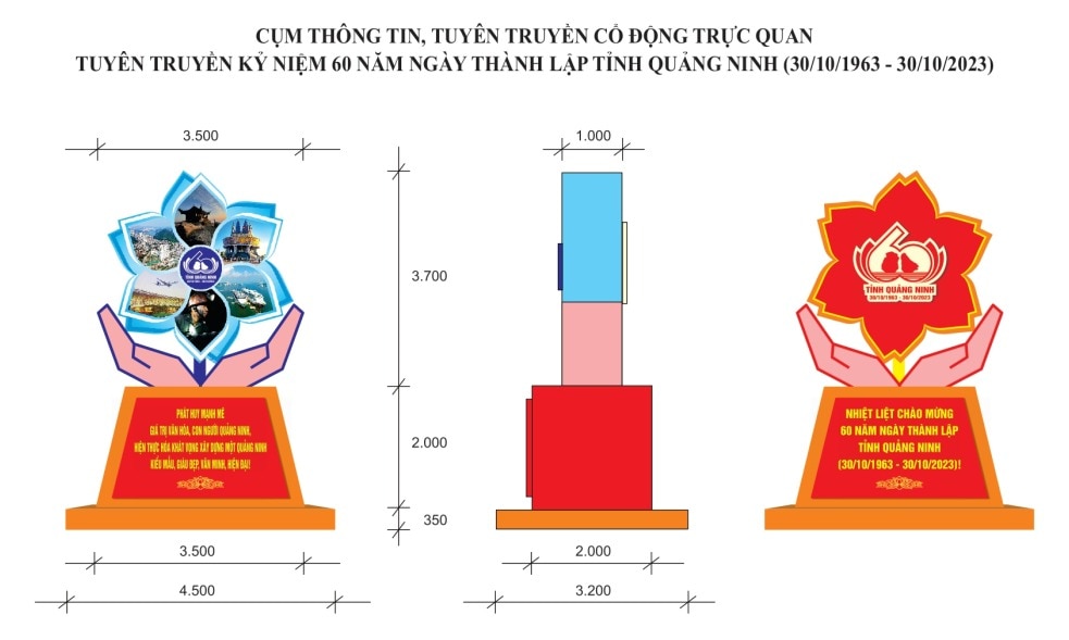 Một số mẫu thiết kế mỹ thuật cụm thông tin, tuyên truyền cổ động trực quan về hệ giá trị văn hoá, con người Quảng Ninh đã được sử dụng trong thời gian gần đây.