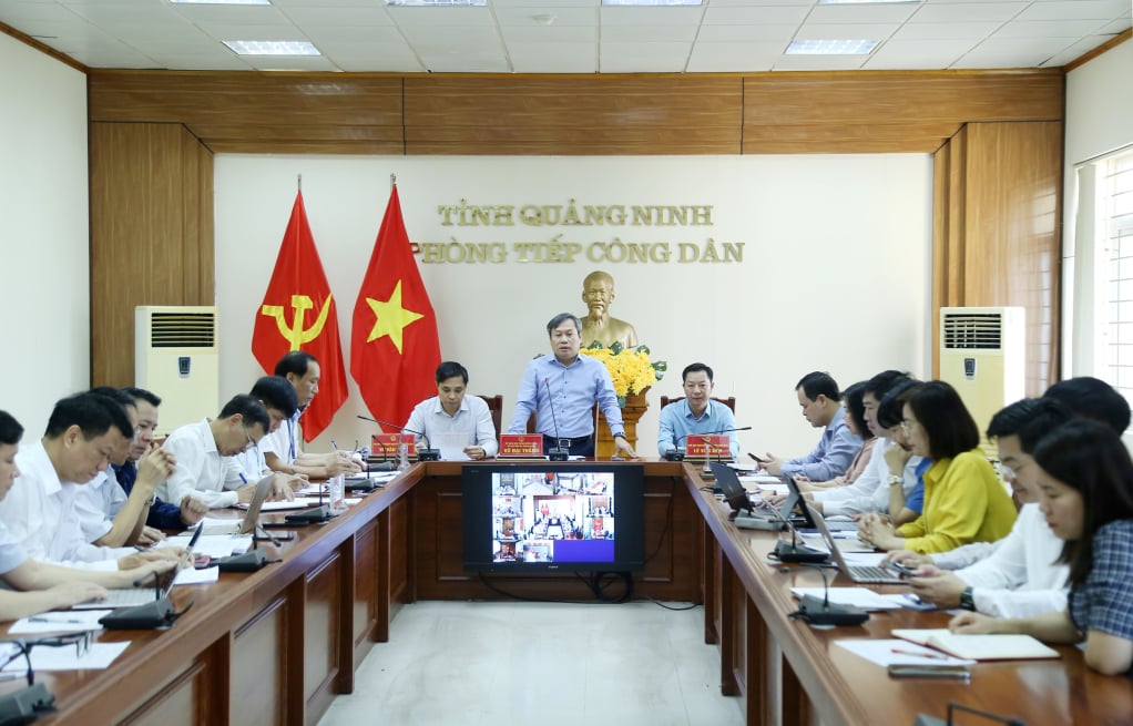 Le camarade Vu Dai Thang, membre du Comité central du Parti, secrétaire du Comité provincial du Parti, a prononcé un discours lors de la réception des citoyens.