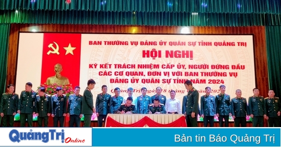 Ký cam kết trách nhiệm của cấp ủy và người đứng đầu các cơ quan, đơn vị với Ban Thường vụ Đảng ủy Quân sự tỉnh năm 2024