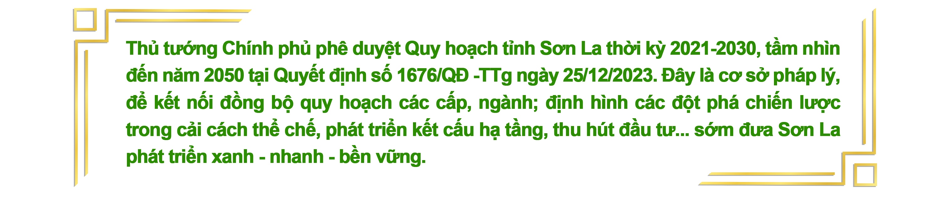 Quy hoạch tỉnh Sơn La thời kỳ 2021 - 2030, tầm nhìn 2050