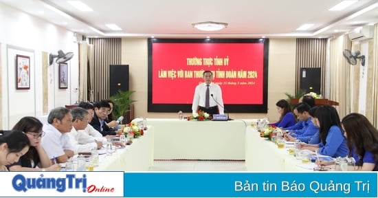 Thường trực Tỉnh ủy làm việc với Ban Thường vụ Tỉnh đoàn về nhiệm vụ trọng tâm năm 2024