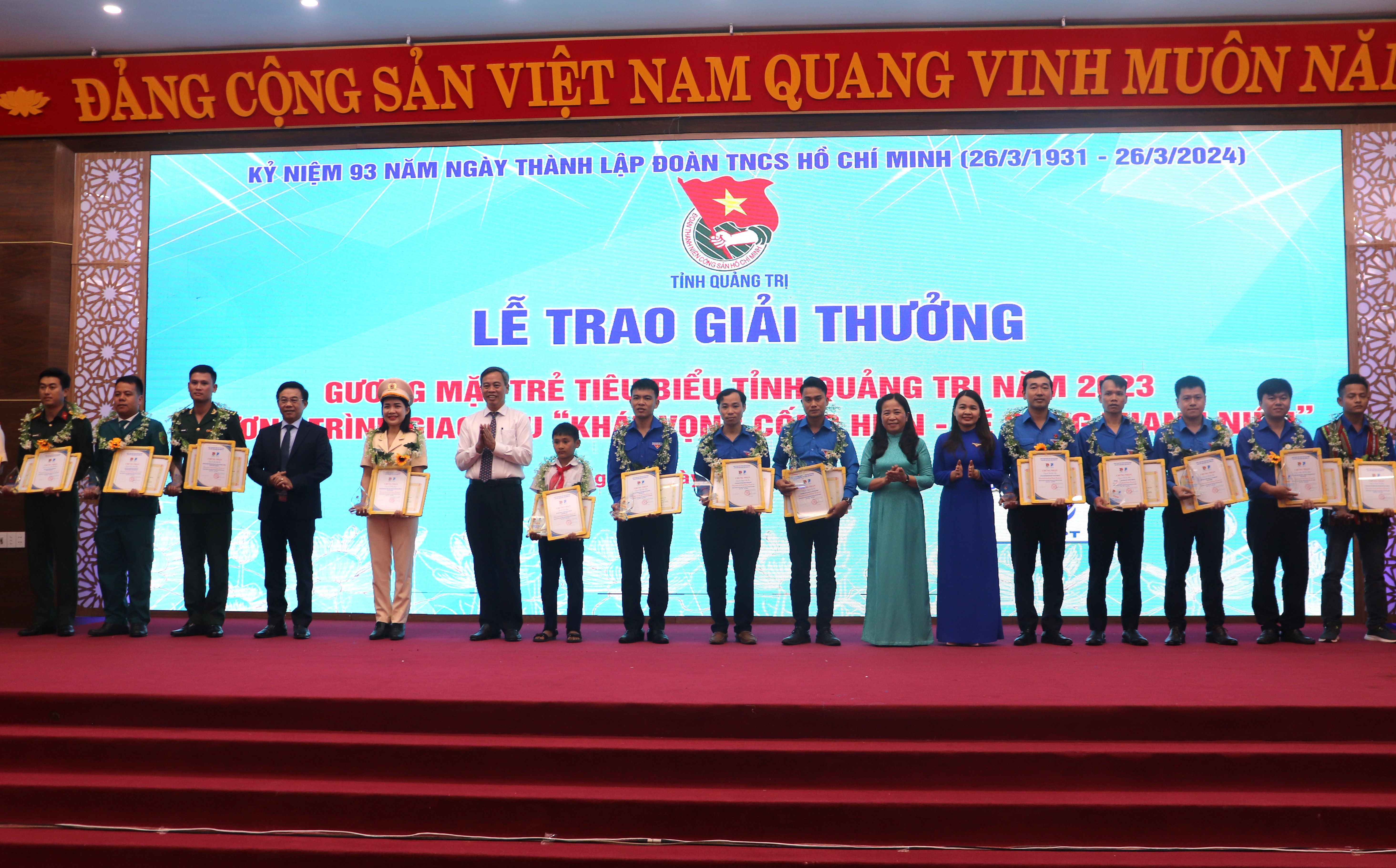 30 đoàn viên, thanh niên được trao Giải thưởng Gương mặt trẻ tiêu biểu tỉnh Quảng Trị năm 2023