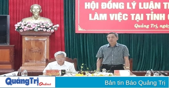 Hội đồng Lý luận Trung ương làm việc với Tỉnh ủy về công tác xây dựng Đảng