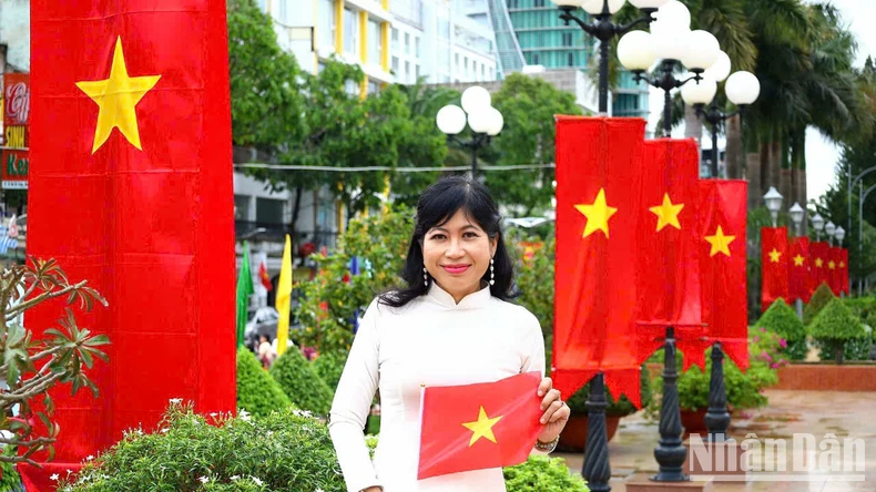 [Photo] Red flag with yellow star flutters all over the country's streets photo 1