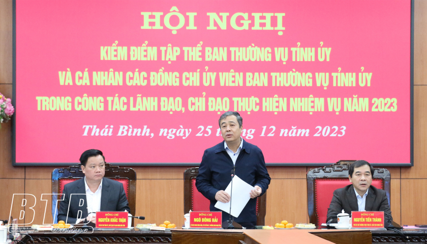 Hội nghị kiểm điểm tập thể Ban Thường vụ Tỉnh ủy và cá nhân các đồng chí Ủy viên Ban Thường vụ Tỉnh ủy