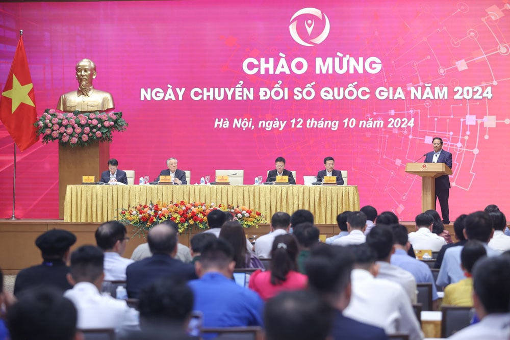 Chương trình chào mừng Ngày Chuyển đổi số Quốc gia năm 2024 tại trụ sở Chính phủ.