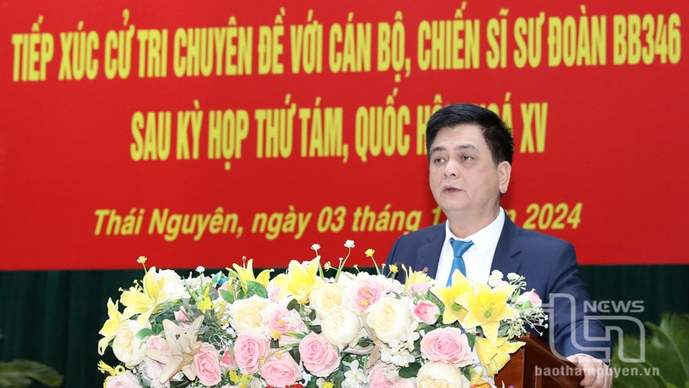 Đại biểu Quốc hội Nguyễn Lâm Thành báo cáo cử tri kết quả Kỳ họp thứ 8, Quốc hội khóa XV.