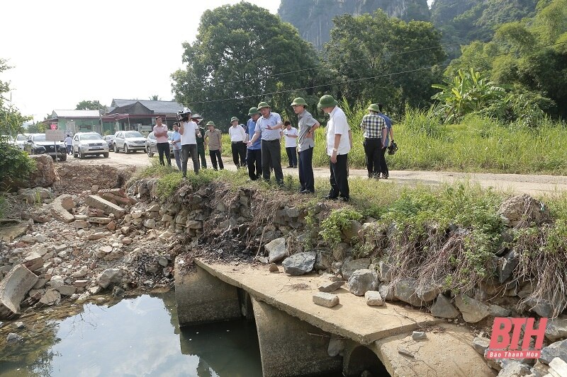 Phó Chủ tịch UBND tỉnh Đầu Thanh Tùng kiểm tra một số công trình trọng điểm phòng, chống thiên tại Ngọc Lặc, Cẩm Thủy