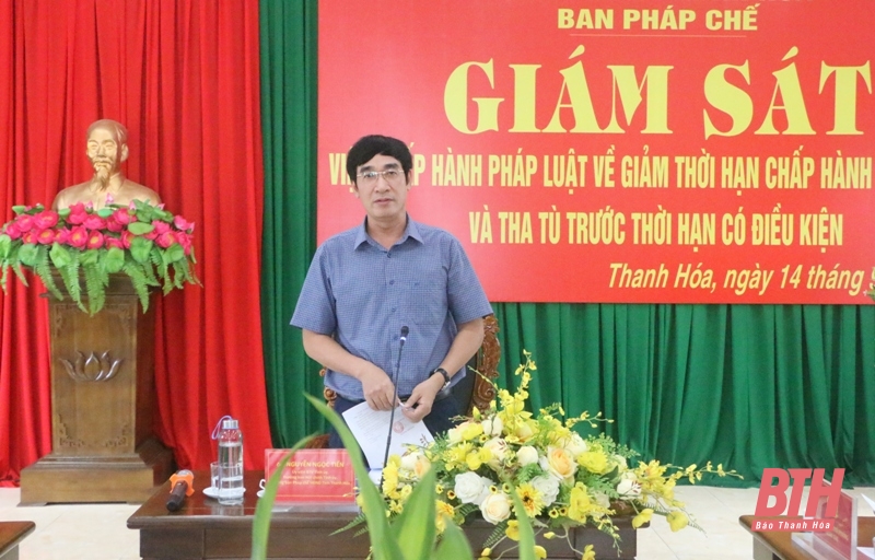 Giám sát công tác giảm thời hạn chấp hành án phạt tù và tha tù trước thời hạn có điều kiện tại Trại giam Thanh Cẩm