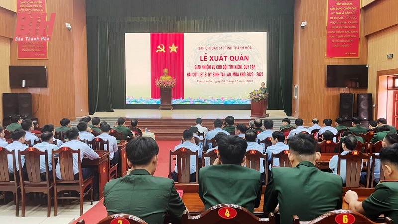 Lễ xuất quân thực hiện nhiệm vụ tìm kiếm, quy tập hài cốt liệt sĩ hy sinh tại Lào, mùa khô 2023-2024