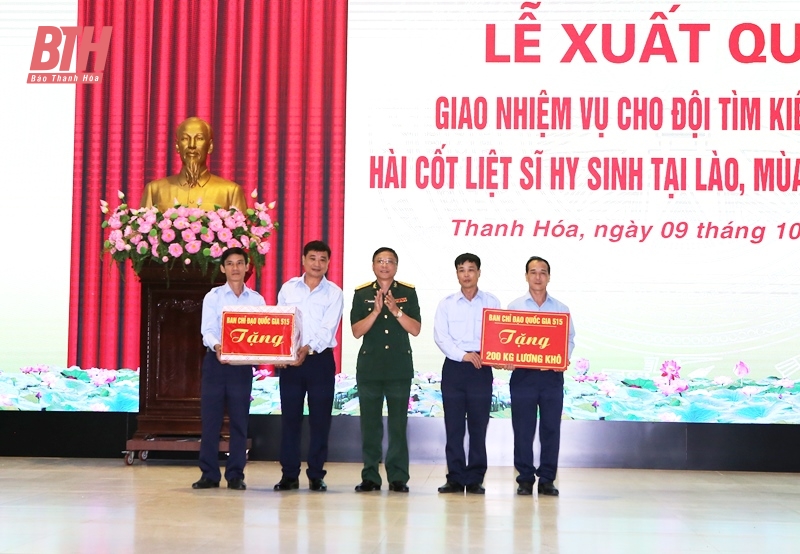 Lễ xuất quân thực hiện nhiệm vụ tìm kiếm, quy tập hài cốt liệt sĩ hy sinh tại Lào, mùa khô 2023-2024