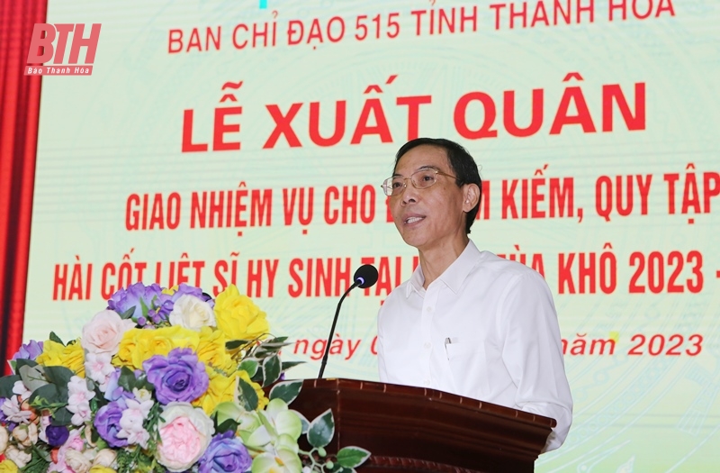 Lễ xuất quân thực hiện nhiệm vụ tìm kiếm, quy tập hài cốt liệt sĩ hy sinh tại Lào, mùa khô 2023-2024