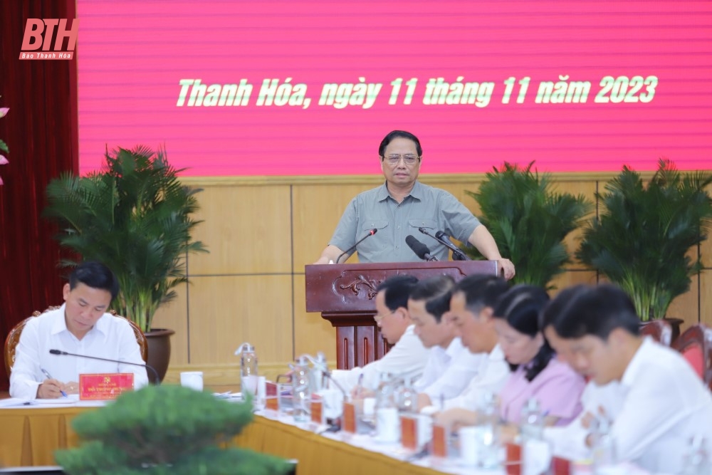 Thủ tướng Chính phủ Phạm Minh Chính làm việc với Ban Thường vụ Tỉnh ủy Thanh Hóa về kết quả sau nửa nhiệm kỳ Đại hội Đảng bộ tỉnh lần thứ XIX