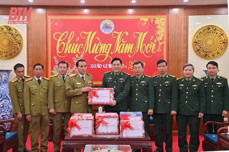 Ban Chỉ huy An ninh tỉnh Hủa Phăn (Lào) thăm, chúc tết Bộ Chỉ huy BĐBP tỉnh Thanh Hóa