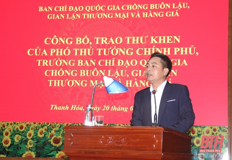 Trao thư khen cho lực lượng triệt phá đường dây mua bán, vận chuyển trái phép số lượng rất lớn ma tuý qua địa bàn tỉnh Thanh Hoá