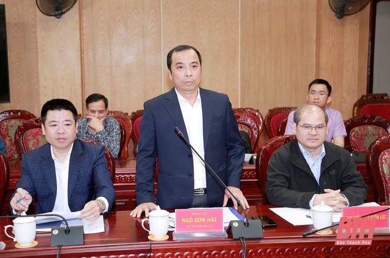 Der stellvertretende Vorsitzende des Volkskomitees der Provinz, Le Duc Giang, arbeitete mit der Delegation der Vietnam Electricity Group zusammen