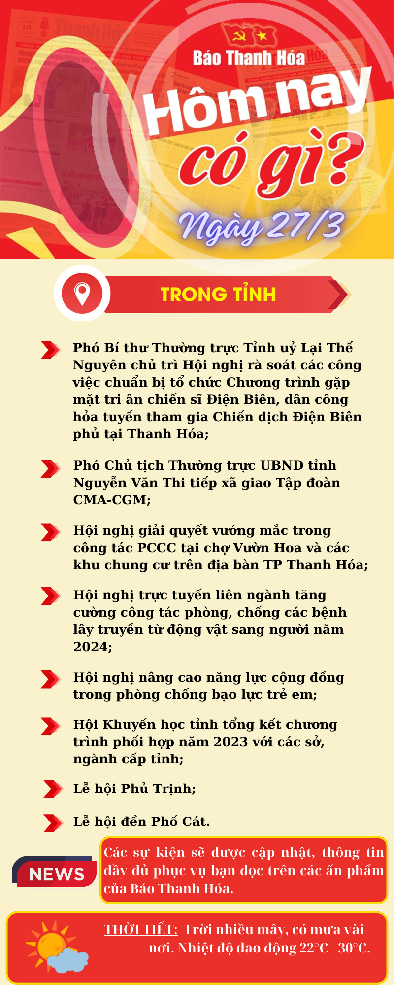 Hôm nay có gì? - Sự kiện nổi bật ngày 27/3/2024