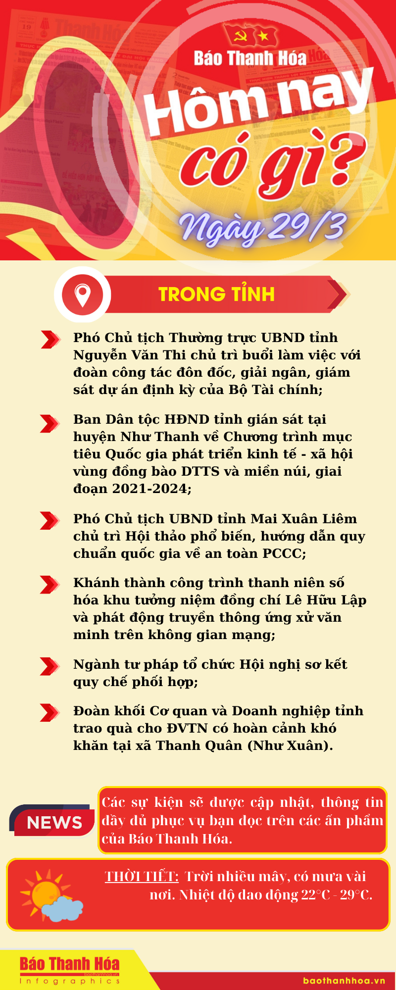 Hôm nay có gì? - Sự kiện nổi bật ngày 29/3/2024