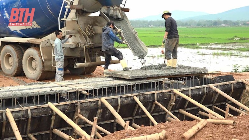 Vinh Loc: Speeding up the construction progress of the Bong urban center road project