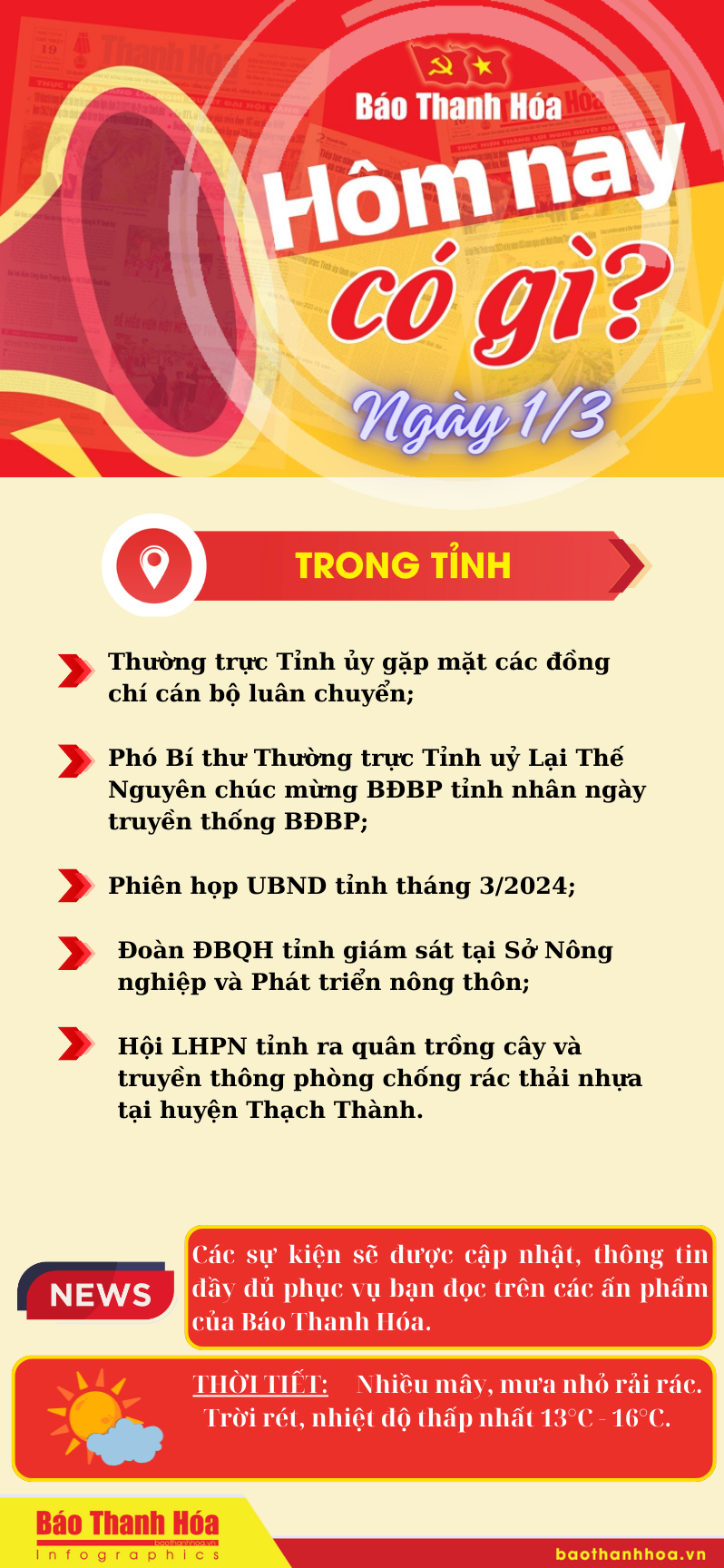 Hôm nay có gì? - Sự kiện nổi bật ngày 1/3/2024