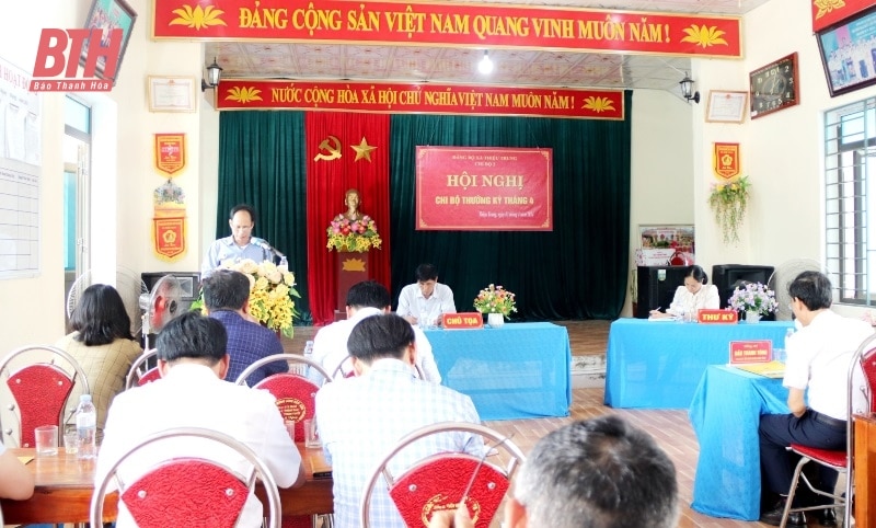 Le vice-président du Comité populaire provincial, Dau Thanh Tung, a assisté à la réunion de la cellule de base du parti.