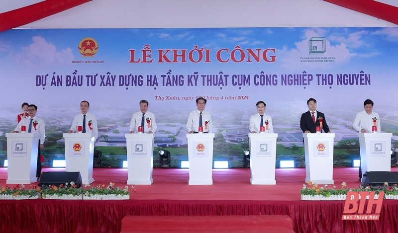 Khởi công dự án đầu tư xây dựng hạ tầng kỹ thuật cụm công nghiệp Thọ Nguyên