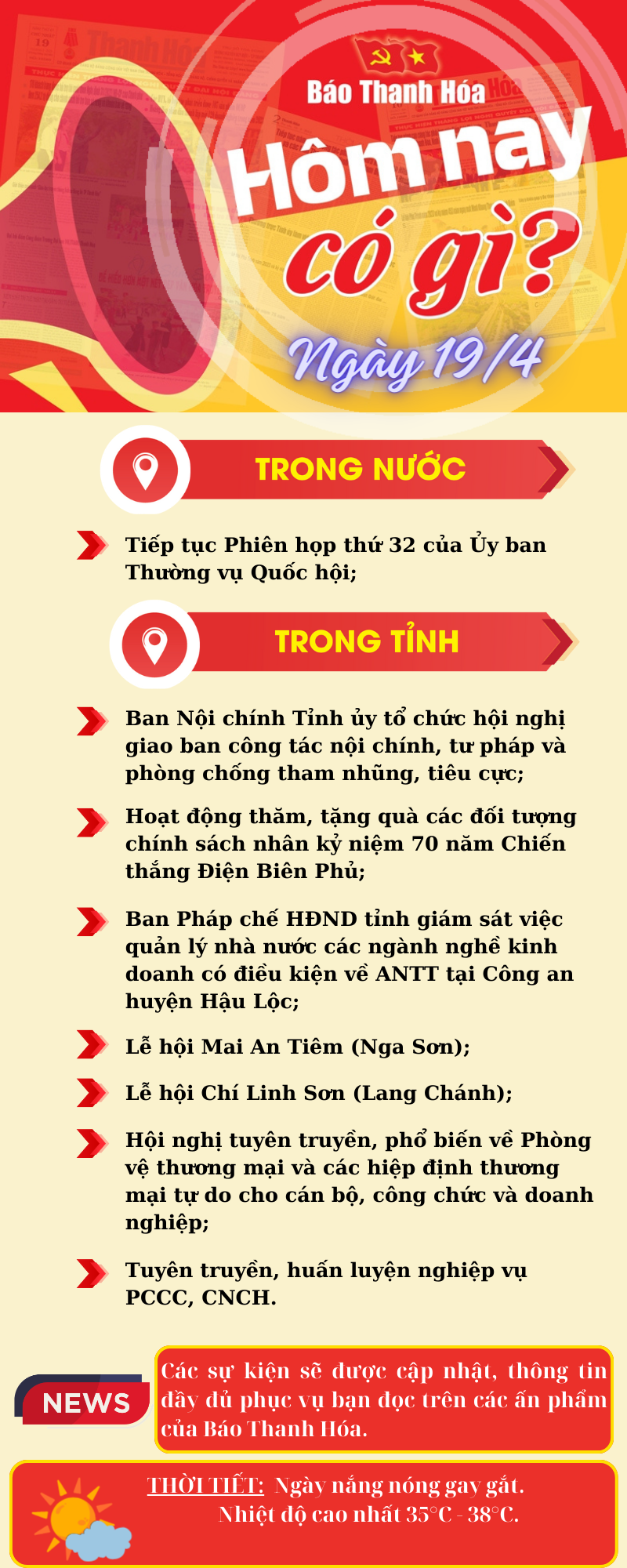 Hôm nay có gì? - Sự kiện nổi bật ngày 19/4/2024