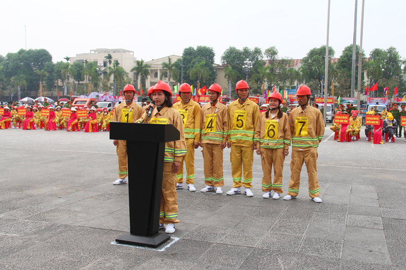 Hội thi nghiệp vụ chữa cháy và cứu nạn, cứu hộ “Tổ liên gia an toàn phòng cháy, chữa cháy” tỉnh Thanh Hóa năm 2024