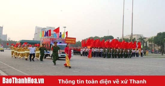 Concurso de lucha contra incendios y rescate "Grupo interfamiliar de prevención y lucha contra incendios" en la provincia de Thanh Hoa en 2024