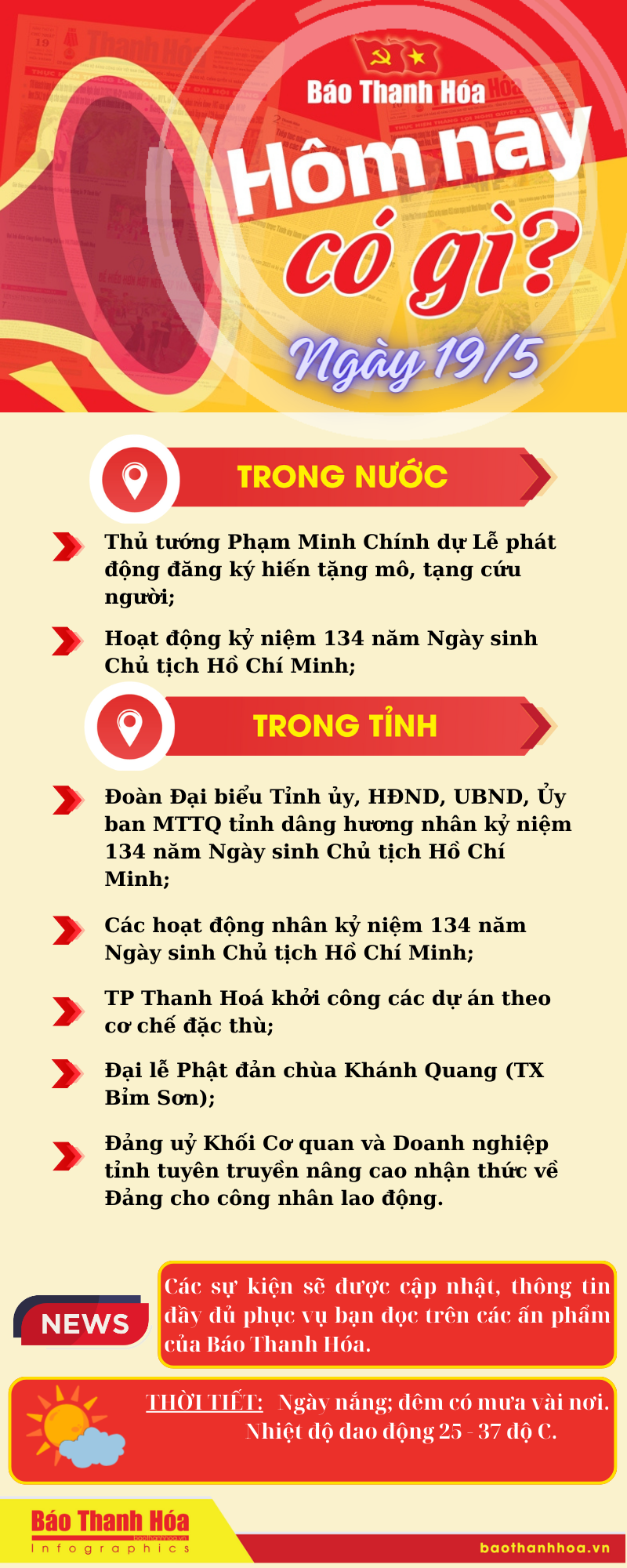 Hôm nay có gì? - Sự kiện nổi bật ngày 19/5/2024