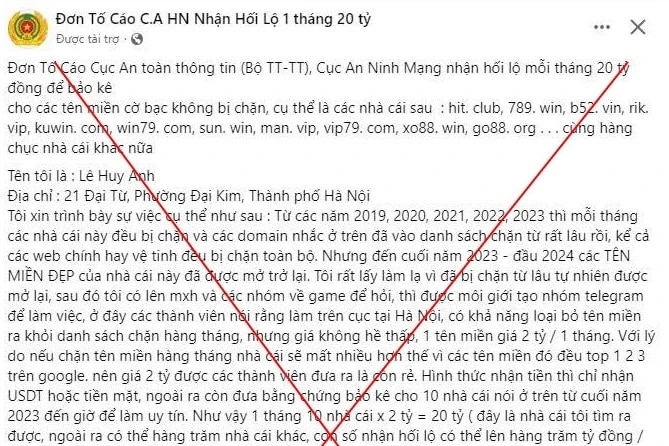 Cảnh giác trước Fake News về công tác phòng chống tội phạm đánh bạc qua mạng